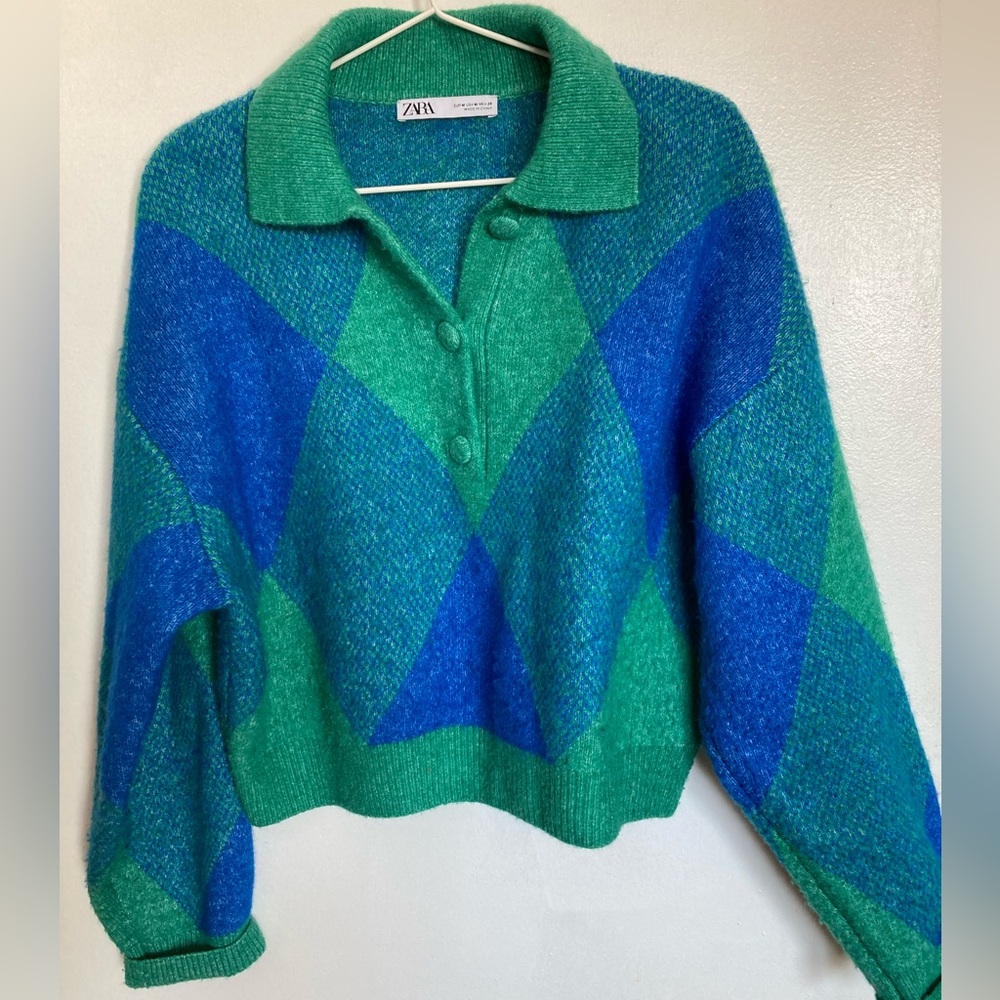 ZARA Argyle Sweater